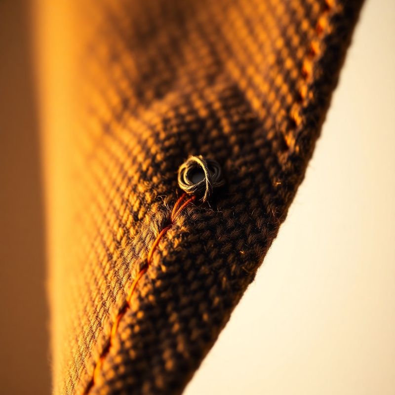 Macro cu cusături manuale pe rever de lână indigo